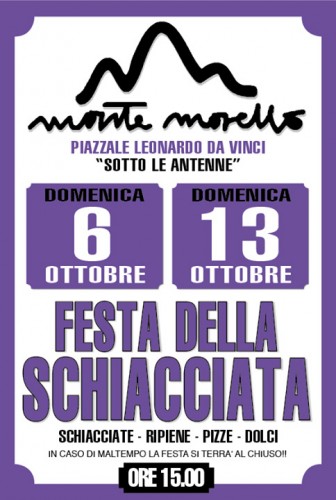 Locandina della Festa della Schiacciata a Monte Morello, edizione del 2013