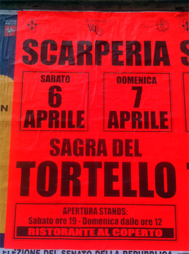Locandina della Sagra del Tortello a Scarperia, edizione di aprile 2013