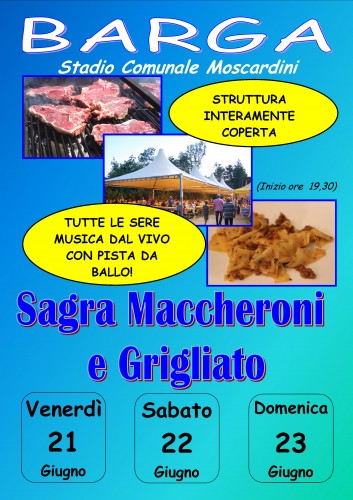Locandina della Sagra Maccheroni e Grigliato a Barga, edizione del 2013