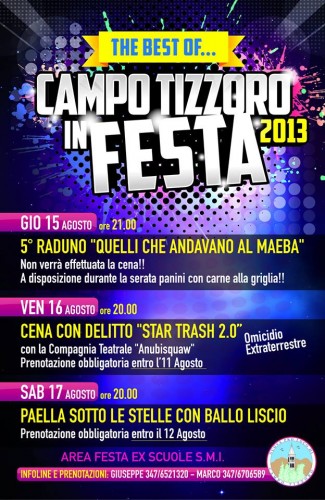 Locandina di The best of Campo Tizzoro in Festa a Campo Tizzoro, edizione del 2013