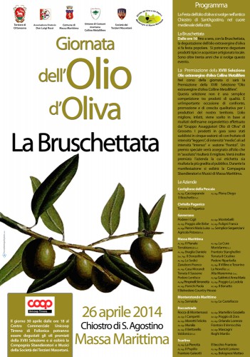 Locandina della Giornata dell'Olio d'Oliva a Massa Marittima, edizione 2014