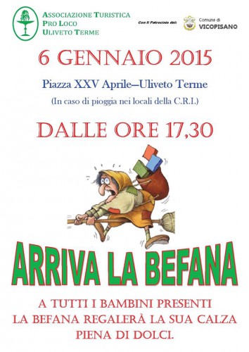 Locandina di Arriva la Befana a Uliveto Terme, edizione del 2015