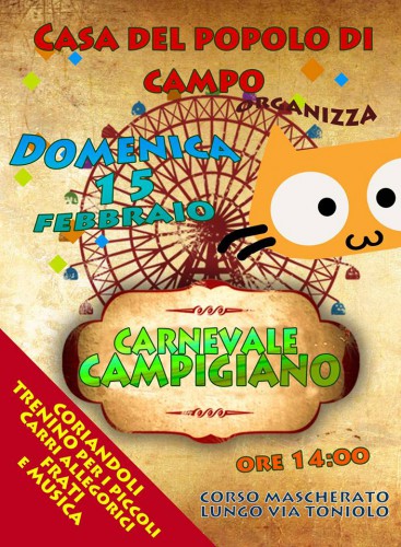Locandina del Carnevale Campigiano a San Giuliano Terme, edizione 2015