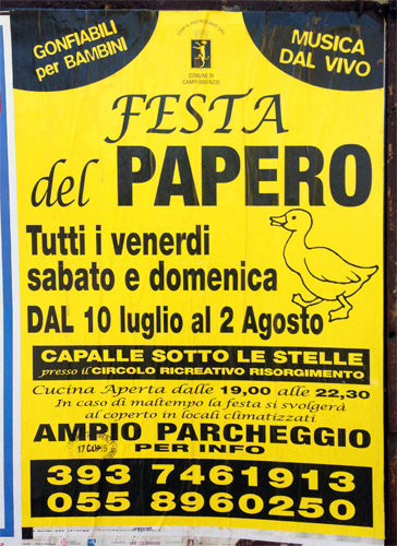 Locandina della Festa del Papero a Capalle, edizione del 2015