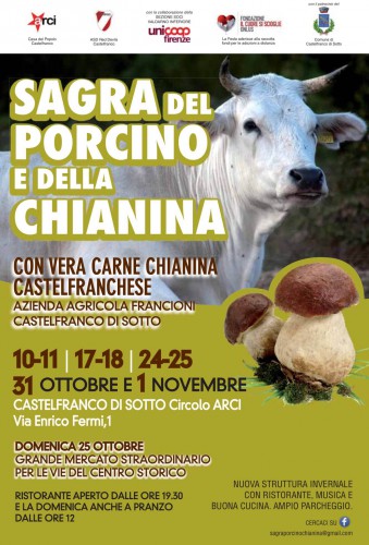 Locandina della Sagra del Porcino e della Chianina a Castelfranco di Sotto, edizione del 2015