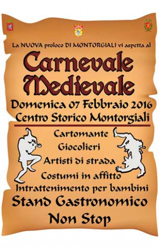 Locandina del Carnevale Medievale di Montorgiali, edizione 2016