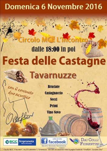 Locandina della Festa delle Castagne a Tavarnuzze, edizione del 2016