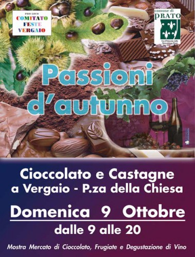 Locandina di Passioni d'Autunno - Cioccolato e Castagne a Vergaio, edizione del 2016
