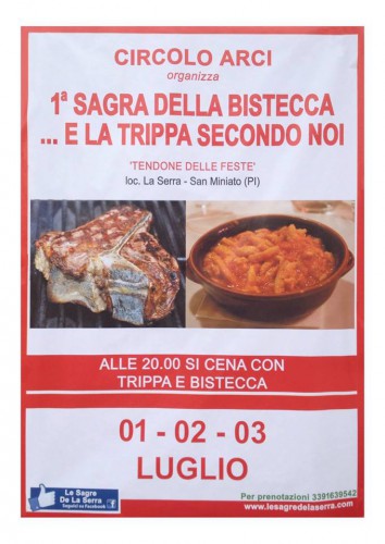 Locandina della Sagra della Bistecca e Trippa a La Serra, edizione 2016