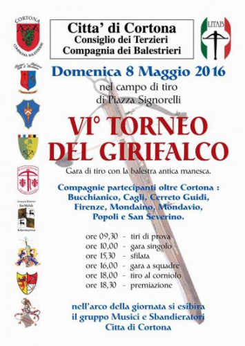 Locandina del Torneo del Girifalco a Cortona, edizione 2016