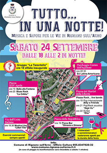 Locandina di Tutto... in una Notte a Rignano sull'Arno, edizione 2016