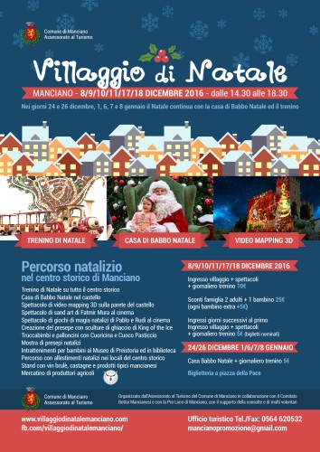 Locandina del Villaggio di Natale a Manciano, edizione 2016