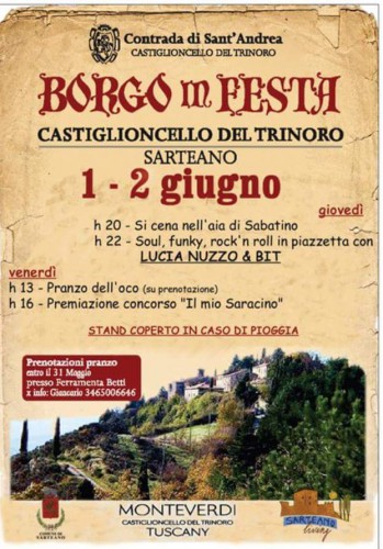 Locandina di Borgo in Festa a Castiglioncello del Trinoro, edizione 2017