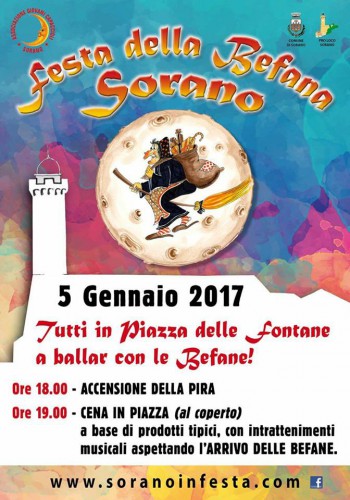 Locandina della Festa della Befana a Sorano, edizione del 2017