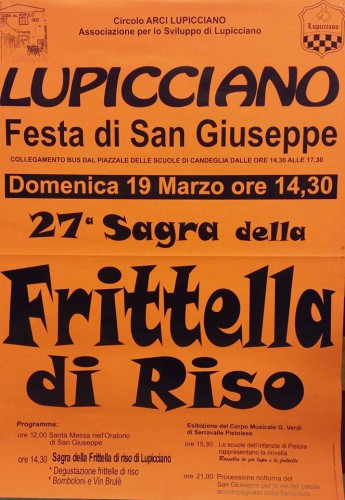 Locandina della Sagra della Frittella di Riso a Lupicciano, edizione 2017