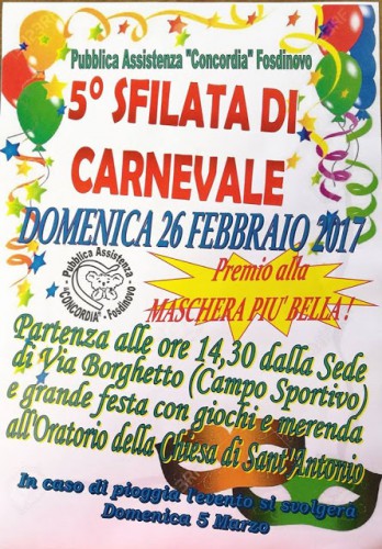 Locandina della Sfilata di Carnevale a Caniparola, edizione del 2017