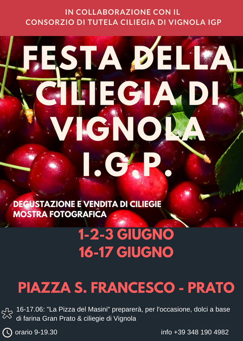 Locandina della Festa della Ciliegia di Vignola IGP a Prato