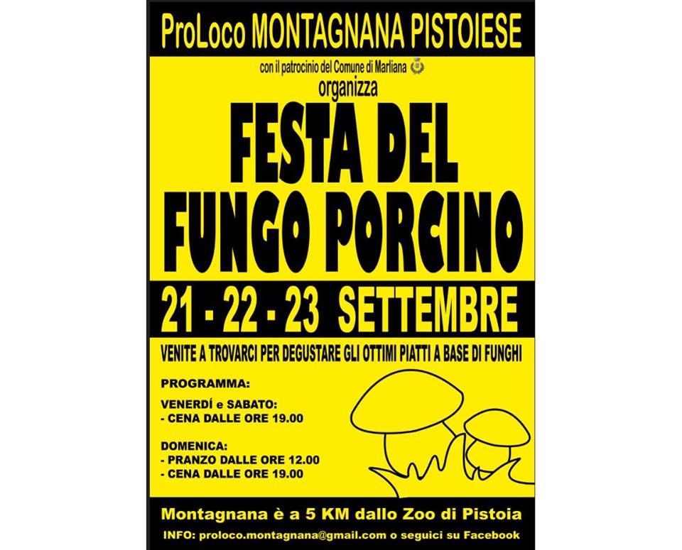 Locandina della Festa del Fungo Porcino a Marliana