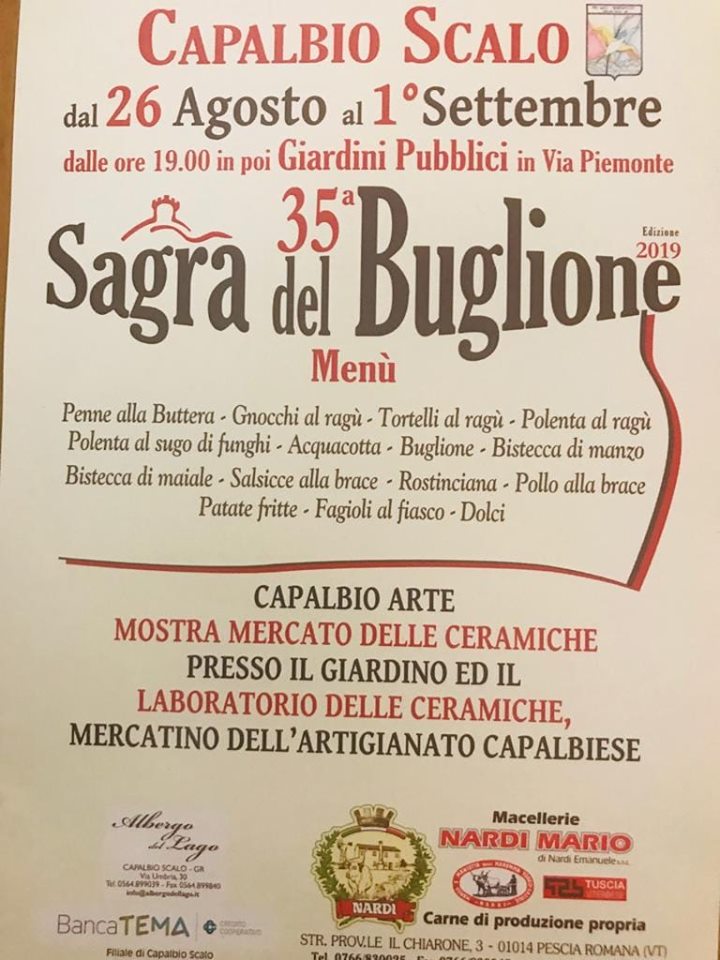 Locandina della Sagra del Buglione a Capalbio Scalo, edizione del 2017