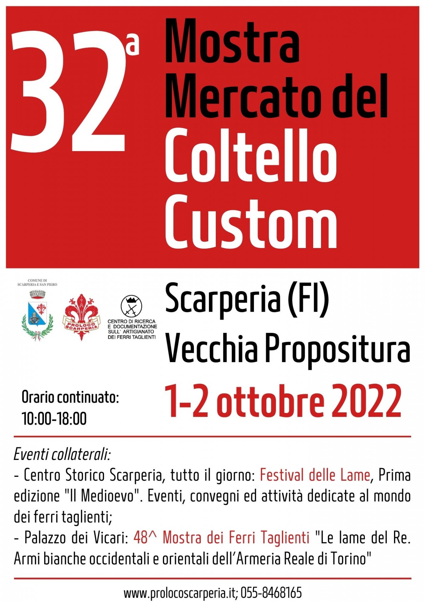 Locandina della Mostra Mercato del Coltello Custom a Scarperia, edizione 2016