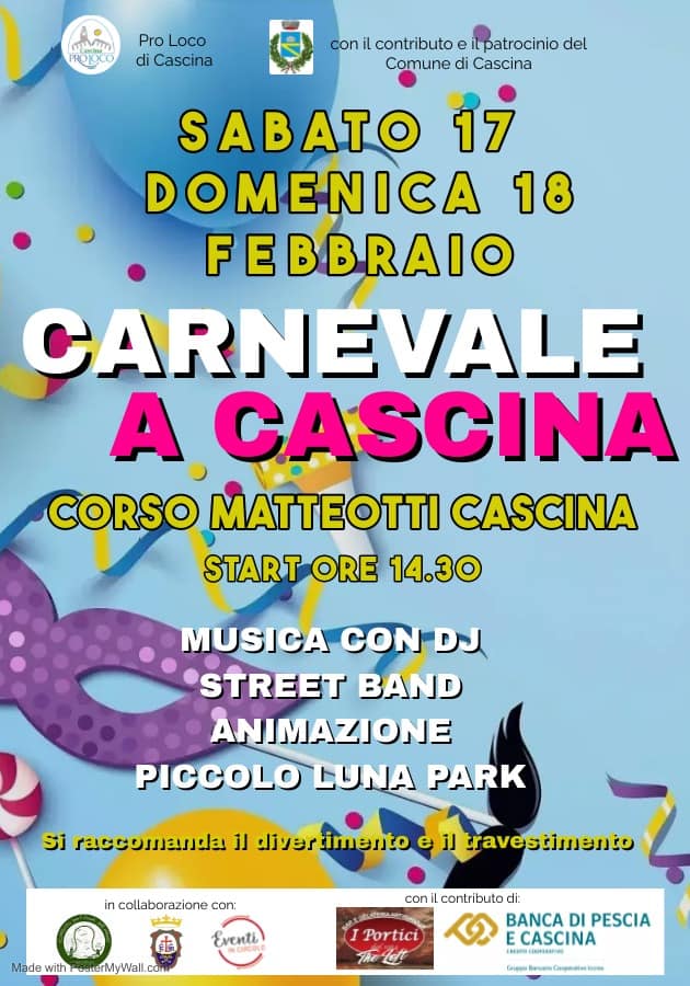 Locandina del Carnevale di Cascina, edizione 2016