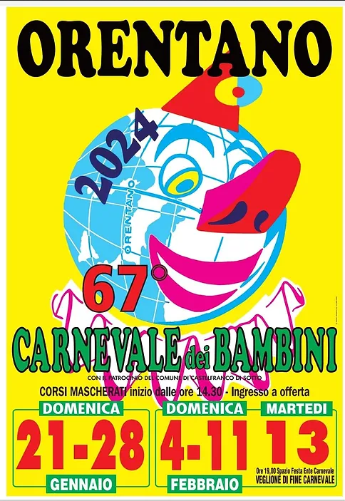 Locandina Carnevale dei bambini di Orentano