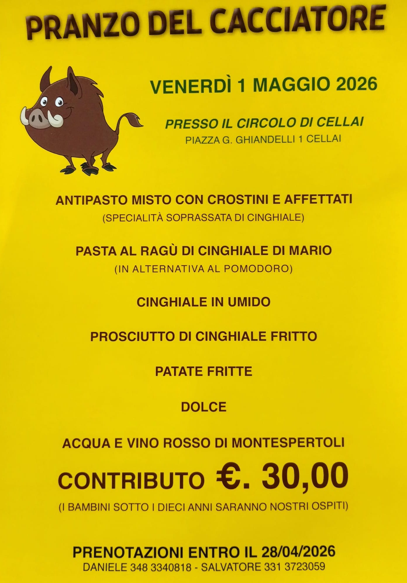 Pranzo del Cacciatore a Cellai