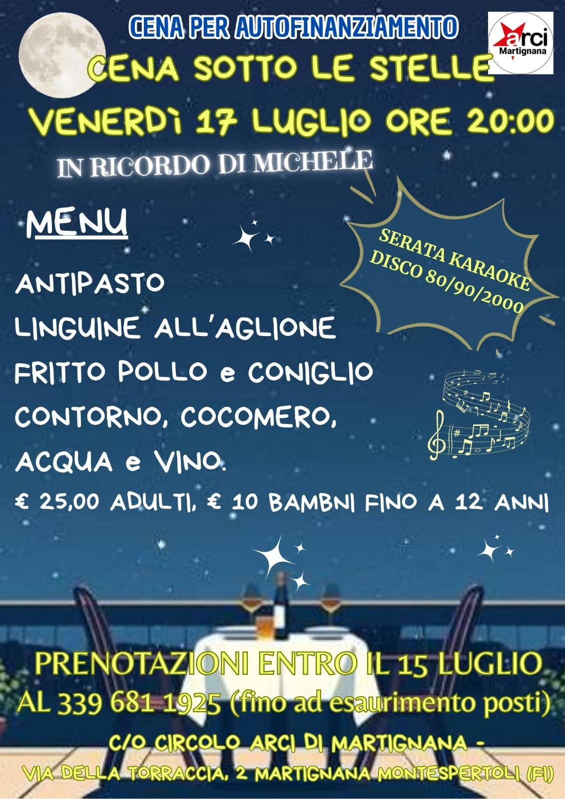 Cena Sotto le Stelle
