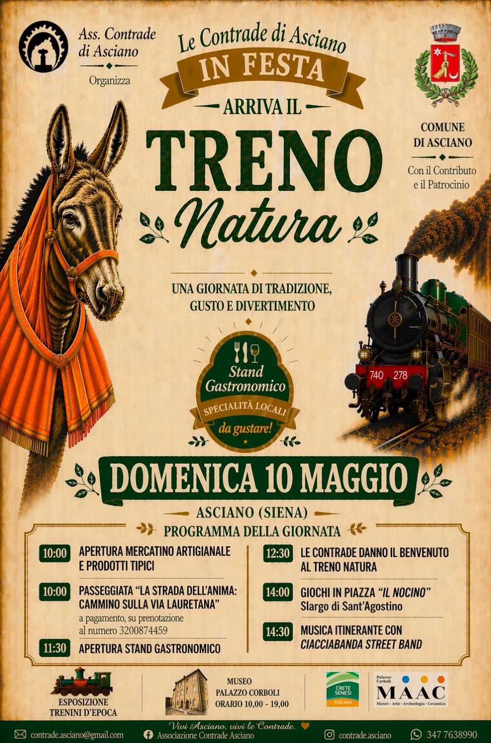 Le contrade di Asciano in Festa – Arriva il Treno Natura