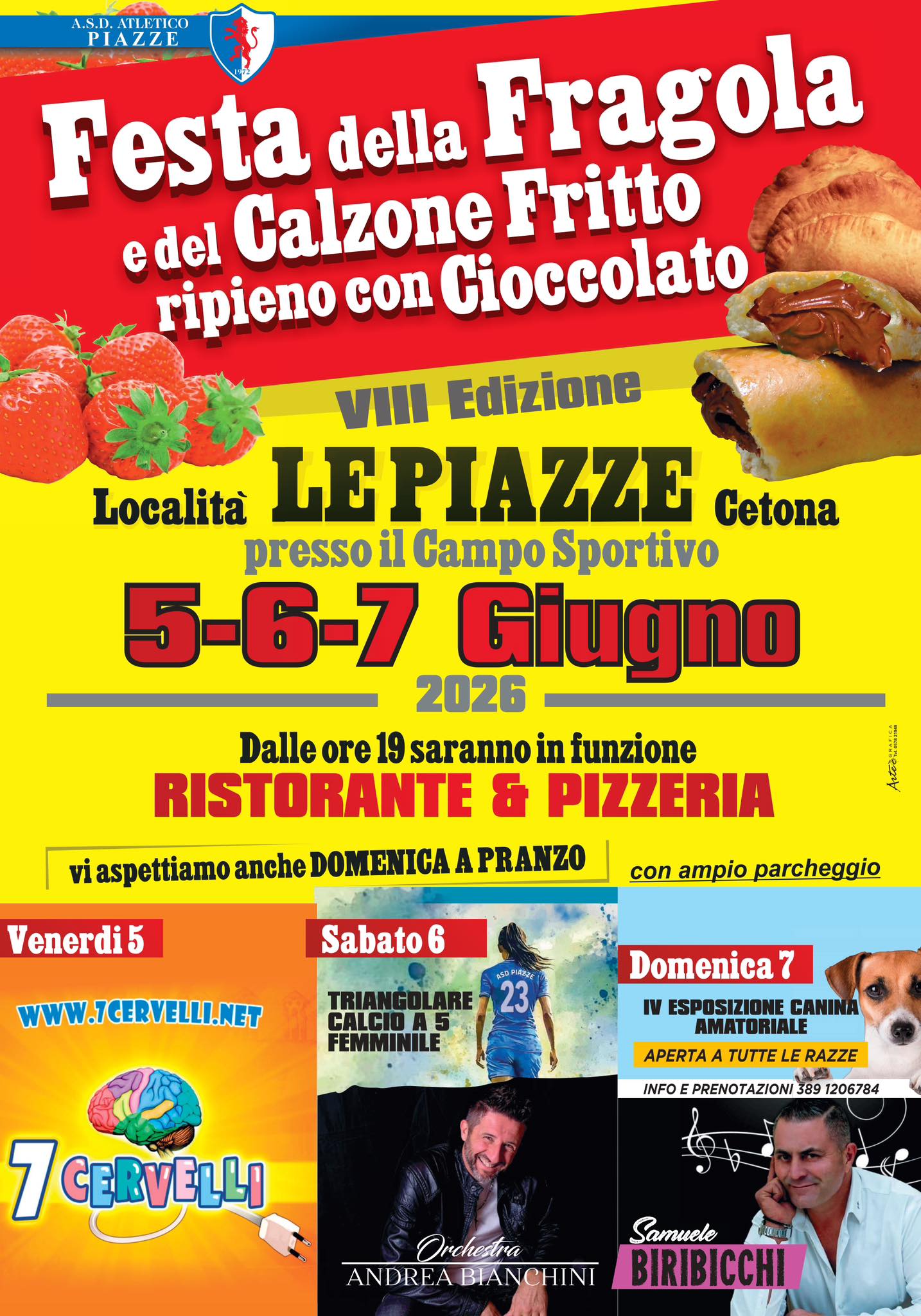 Festa della Fragola e del Calzone fritto ripieno con cioccolato