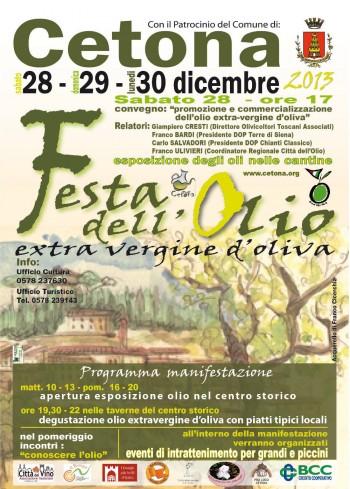 Locandina della Festa dell'Olio a Cetona, edizione del 2013