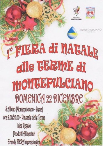 Locandina della Fiera di Natale alle Terme di Montepulciano, edizione 2013