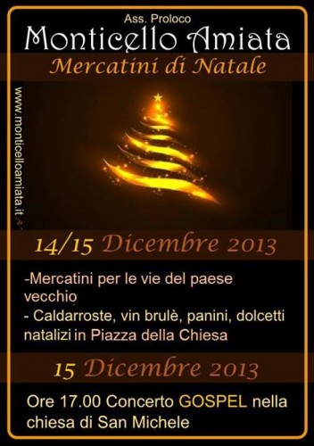 Locandina dei Mercatini di Natale di Monticello Amiata, edizione 2013