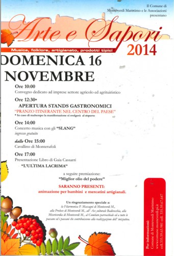 Locandina di Arte e Sapori a Monteverdi Marittimo, edizione del 2014