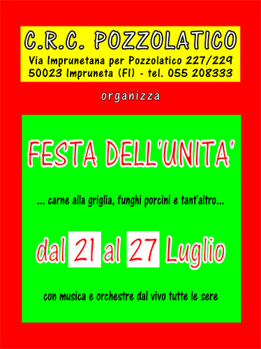 Festa dell'Unità di Pozzolatico