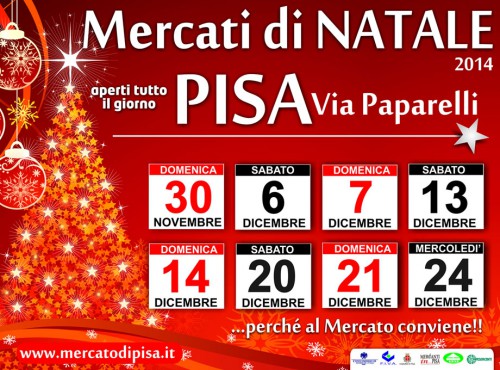 Locandina dei Mercati di Natale di Pisa, edizione 2014