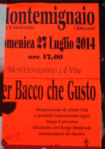 Locandina di Montemignaio e il Vino a Montemignaio, edizione del 2014