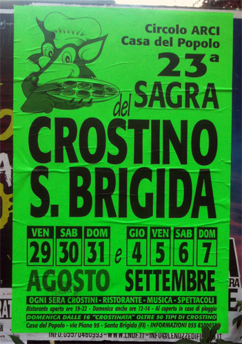 Locandina della Sagra del Crostino a Santa Brigida, edizione del 2014