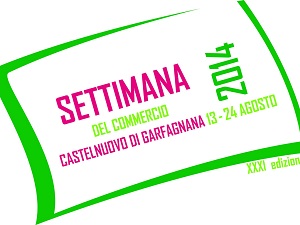 Locandina della Settimana del Commercio a Castelnuovo di Garfagnana, edizione del 2014