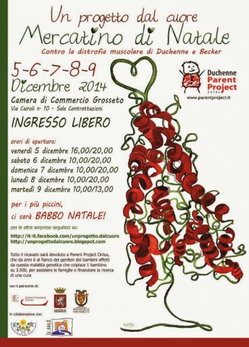 Locandina di Un progetto dal cuore: Mercatino di Natale a Grosseto, edizione del 2014