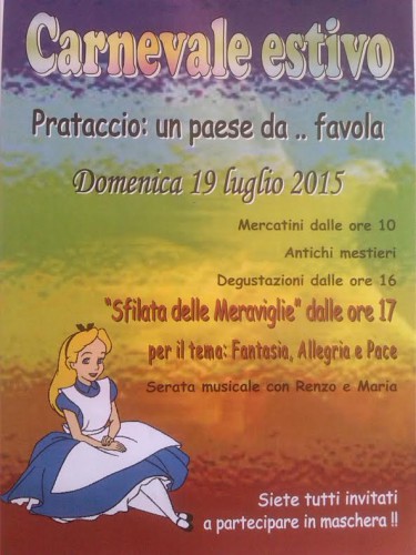 Locandina del Carnevale Estivo a Prataccio, edizione del 2015