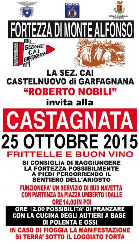 Locandina della Castagnata Cai a Castelnuovo di Garfagnana, edizione del 2015