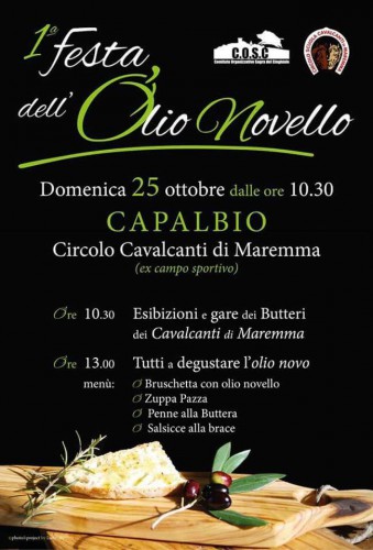 Locandina della Festa dell'Olio Novello di Capalbio, edizione 2015