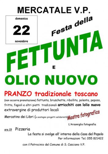 Manifesto della Festa della Fettunta e dell'Olio nuovo a Mercatale in Val di Pesa, edizione del 2015