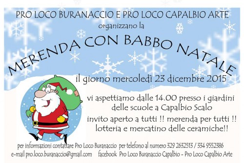 Locandina della Merenda con Babbo Natale a Capalbio Scalo, edizione del 2015