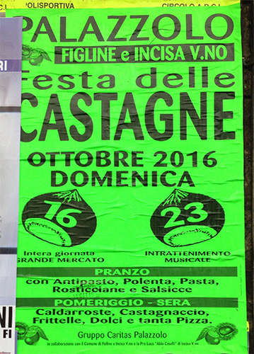 Locandina della Festa delle Castagne a Palazzolo, edizione del 2016
