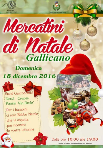 Locandina dei Mercatini di Natale a Gallicano, edizione del 2016