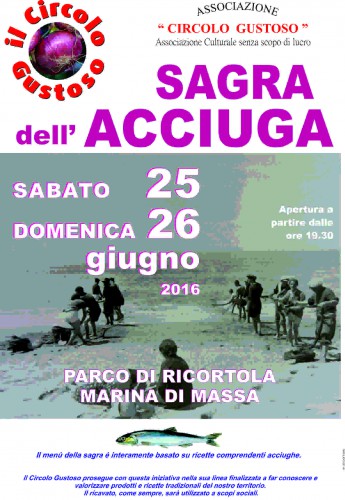 Locandina della Sagra dell'Acciuga a Massa, edizione del 2016