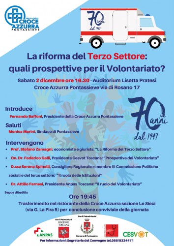 Locandina del convegno La riforma del terzo settore a Pontassieve