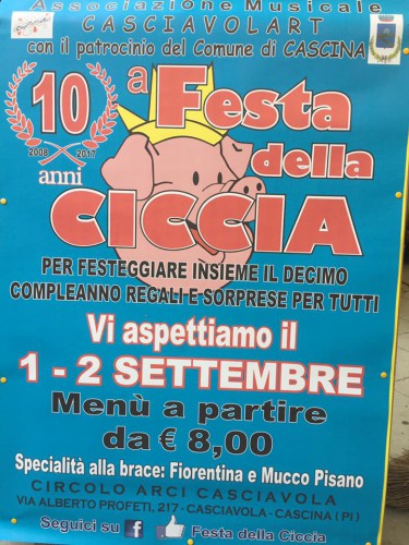 Locandina della Festa della Ciccia a Casciavola, edizione del 2017